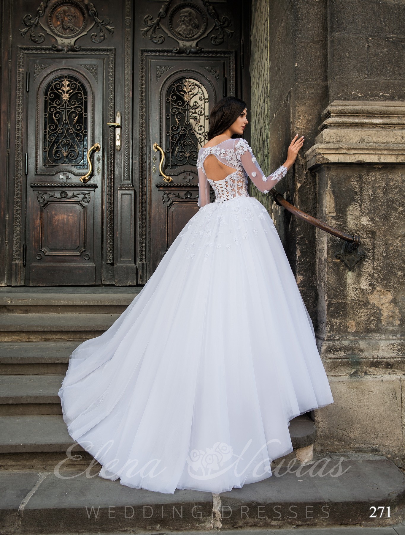 Wedding dress with long sleeves model 271